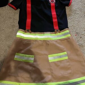 Kids Firefighter Costume Skirt with Suspenders